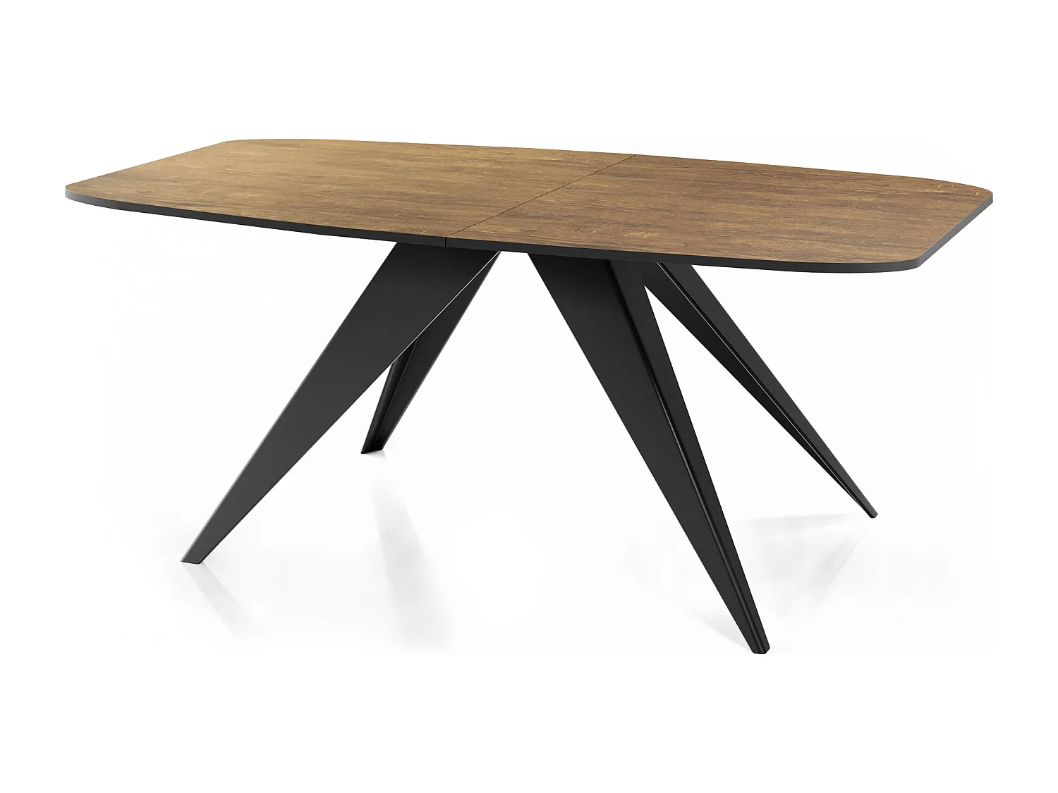 Ausziehbarer Esstisch im Loft-Stil - Industrieller Tisch mit Schwarzen Metallbeinen - Modernes Design für Wohnzimmer - 160 cm Ausziehbar auf 200 cm - Lefkas Eiche