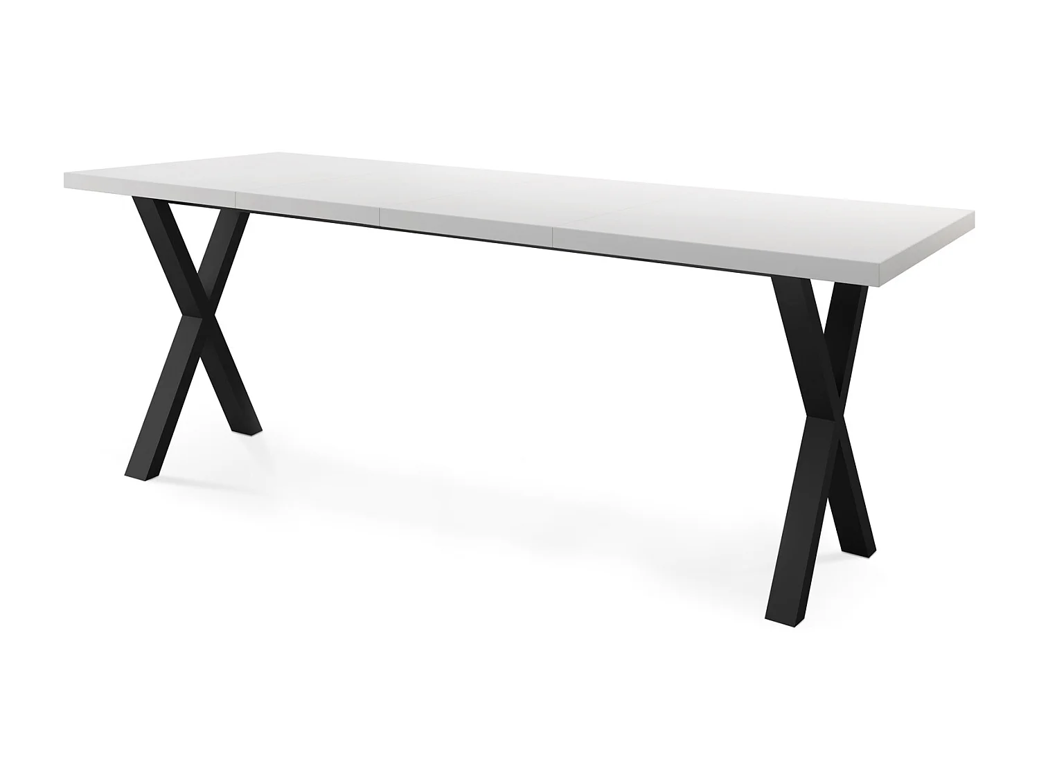 Rechteckiger Ausziehbarer Esstisch - Großer Modern-Stil Tisch mit schwarzen Metallbeinen 120 140 160 cm bis 220 240 260 cm - 140 x 80 cm - Weiß