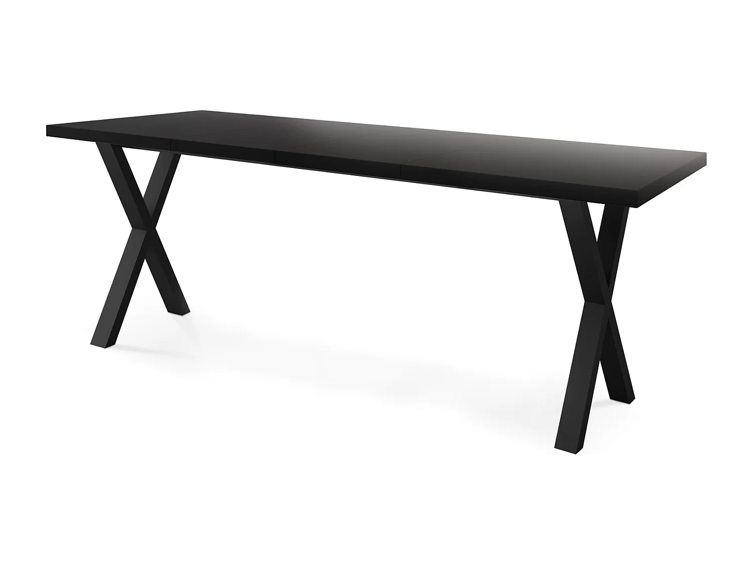 Table de Salle à Manger Rectangulaire Extensible - Grande Table de Style Moderne avec Pieds Métalliques Noirs - 160 à 260 cm - Compacte - Noir