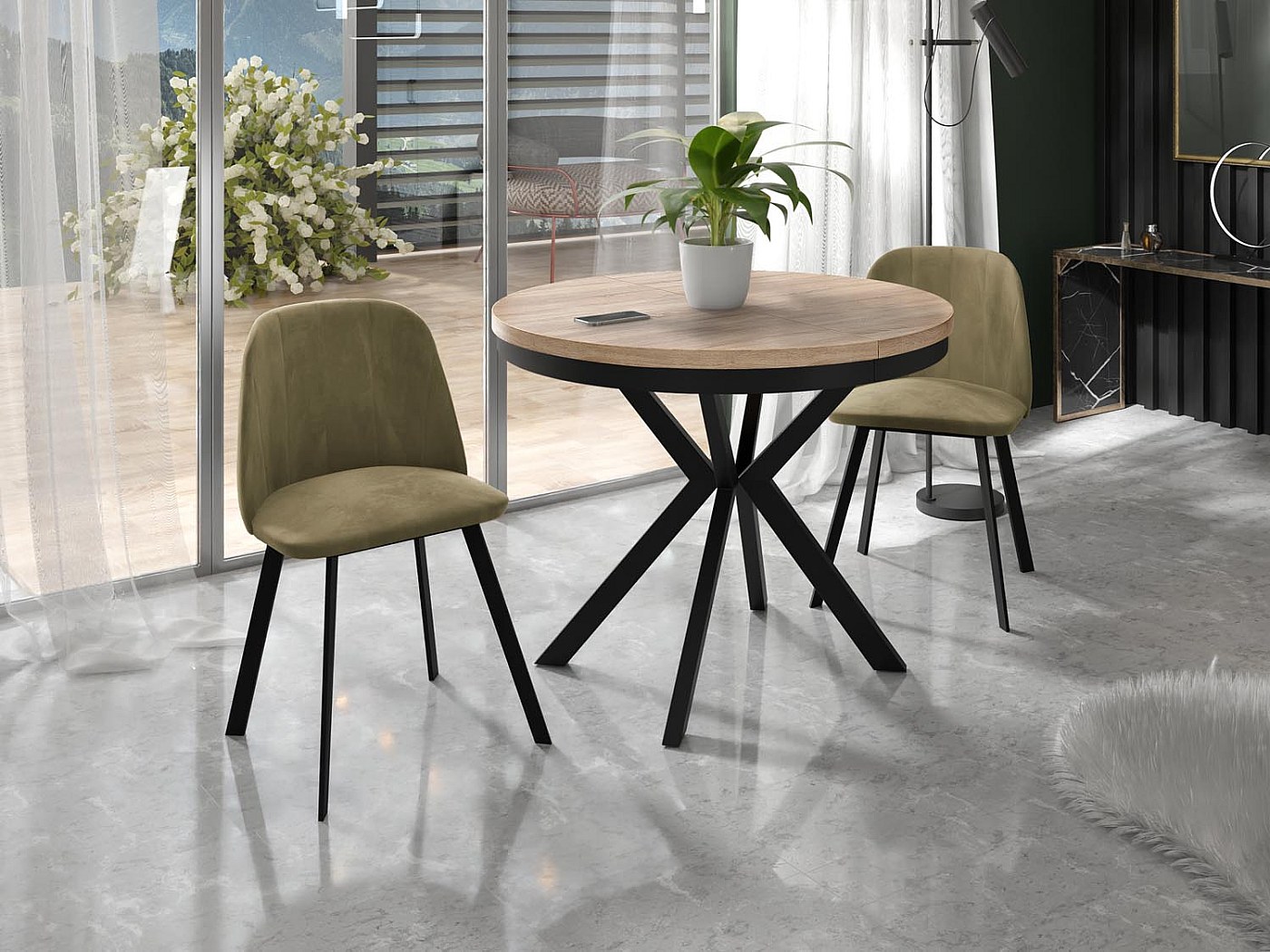 Imebel Table Ronde Extensible 100-200 Cm – Table De Salle à