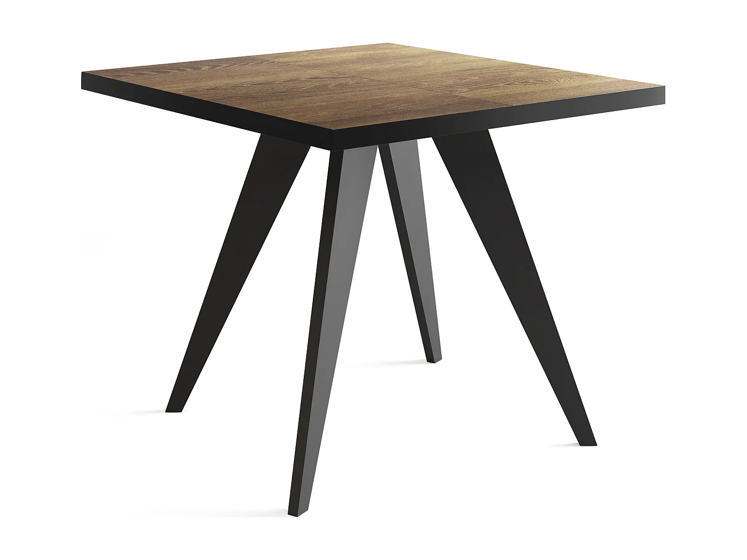 Quadratischer Ausziehbarer Esstisch Quadro 100-200 cm - Industrial Esszimmertisch mit Schwarzen Holzbeinen für 4-8 Personen - Loft-Stil Tisch - Arvadonna Chestnut