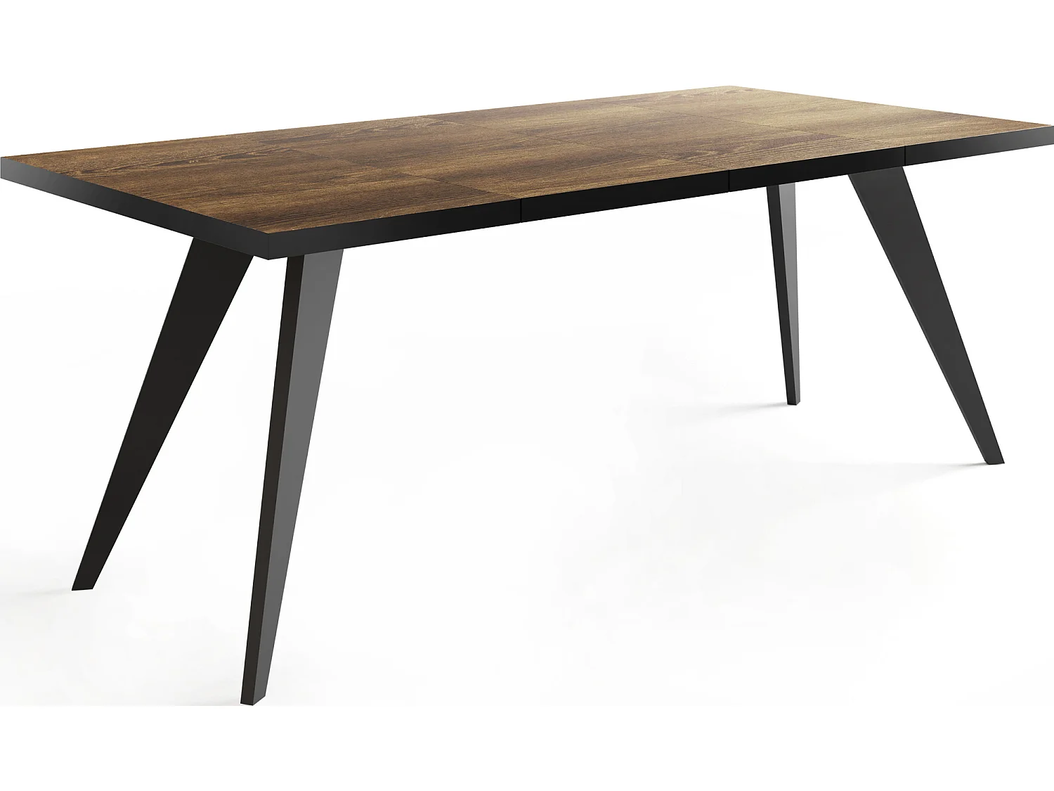 Quadratischer Ausziehbarer Esstisch Quadro 100-200 cm - Industrial Esszimmertisch mit Schwarzen Holzbeinen für 4-8 Personen - Loft-Stil Tisch - Arvadonna Chestnut