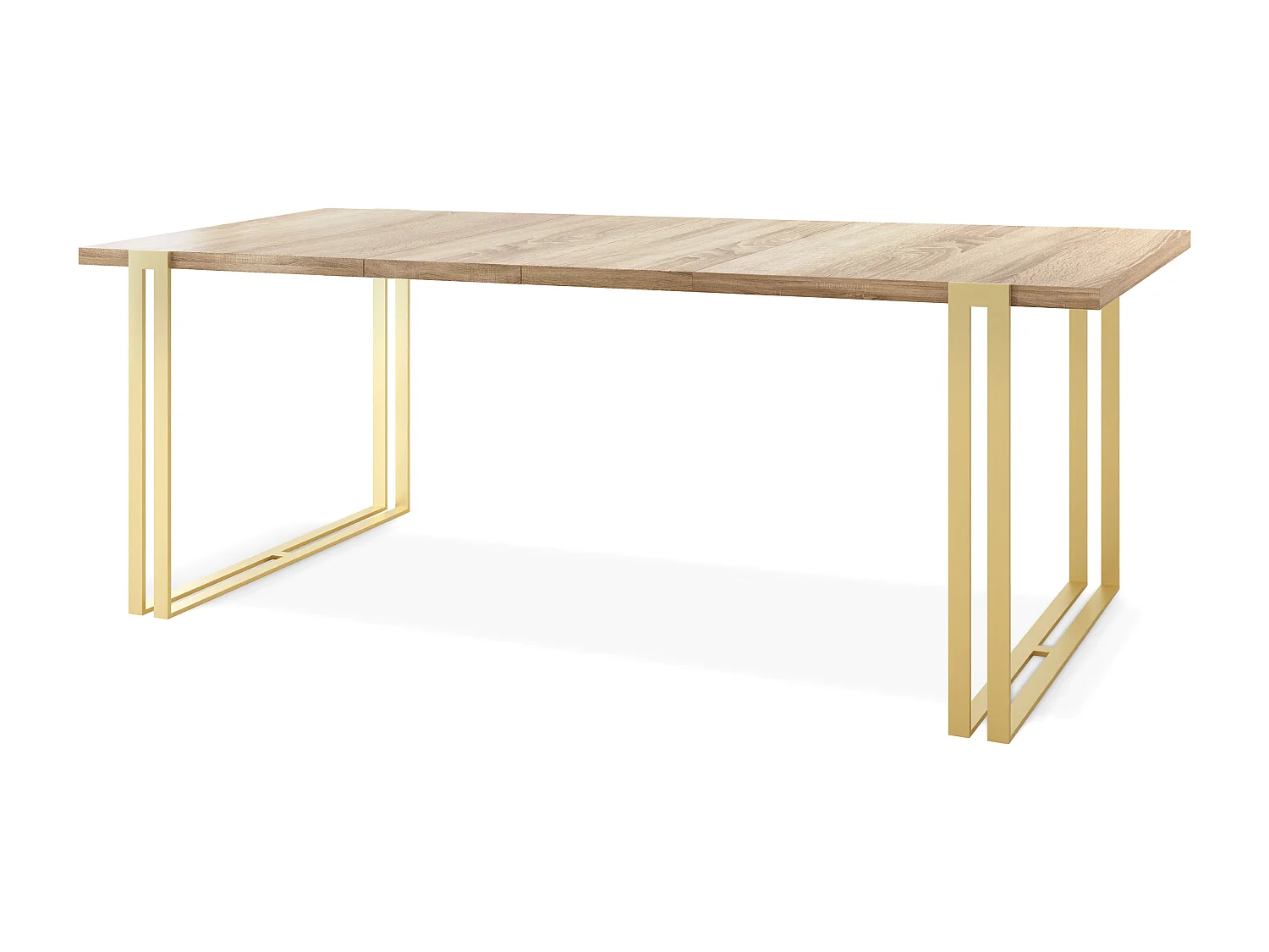 Ausziehbarer Esstisch - Großer Tisch im Loft-Stil mit Golden Metallbeinen 160 bis 260 cm - Industrietisch für das Wohnzimmer - Sonoma Eiche - 160 x 90 cm