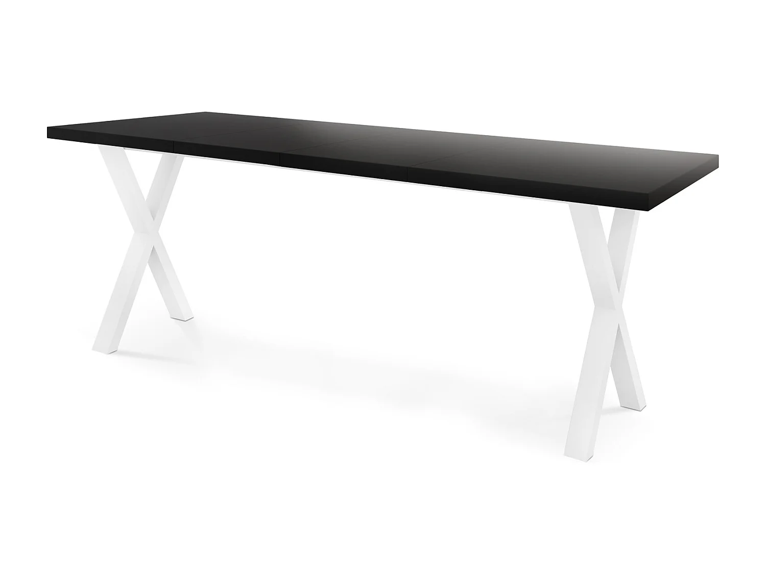 Rechteckiger Ausziehbarer Esstisch - Großer Modern-Stil Tisch mit Weißen Metallbeinen 120 140 160 cm bis 220 240 260 cm - Spacesaver - 140 x 80 cm - Schwarz