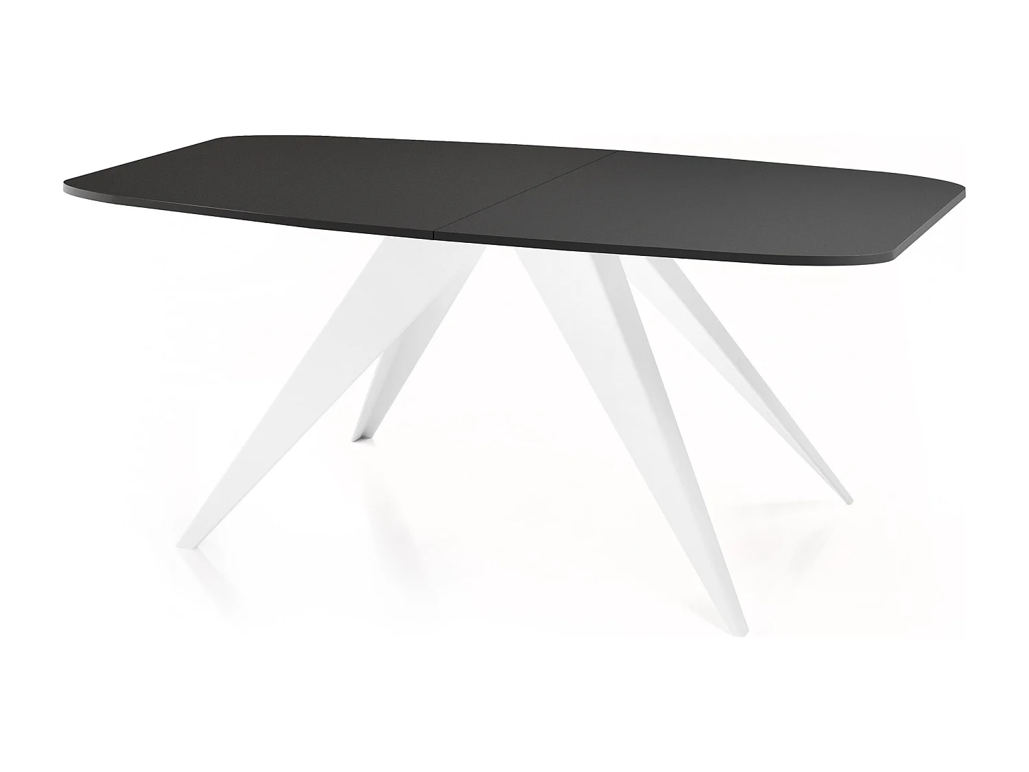 Table à Manger Extensible Style Loft - Table Industrielle avec Pieds Métalliques Blancs - Design Moderne pour Salon - 180 cm extensible à 220 cm - Noir