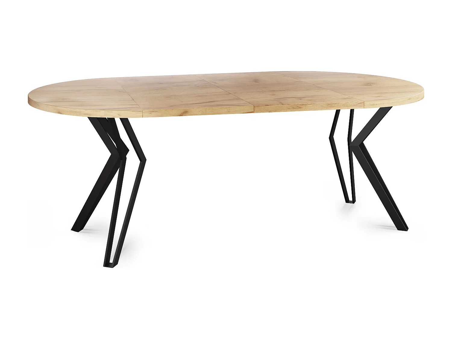 Runder Tisch für das Esszimmer - 100 oder 120 cm Durchmesser - Ausziehbarer Tisch mit Pulverbeschichteten Schwarzen Metallbeinen - 120 cm - Craft Eiche