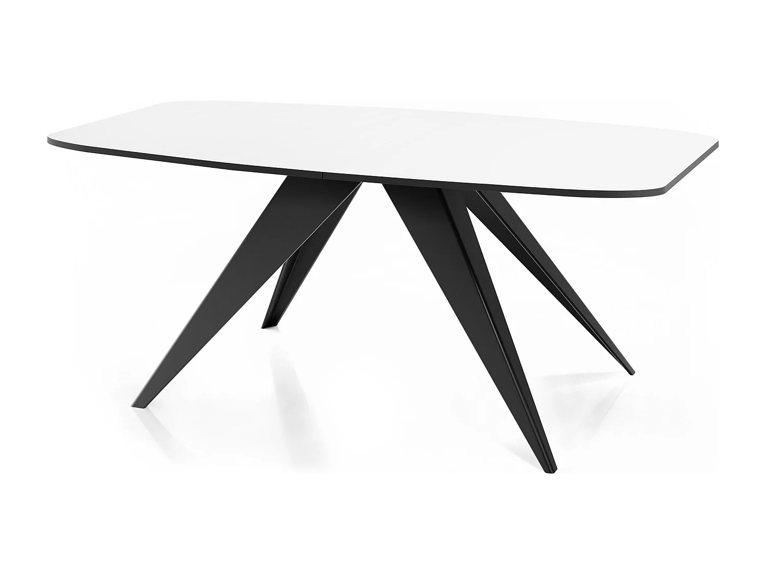 Ausziehbarer Esstisch im Loft-Stil - Industrieller Tisch mit Schwarzen Metallbeinen - Modernes Design für Wohnzimmer - 180 cm Ausziehbar auf 220 cm - Weiß