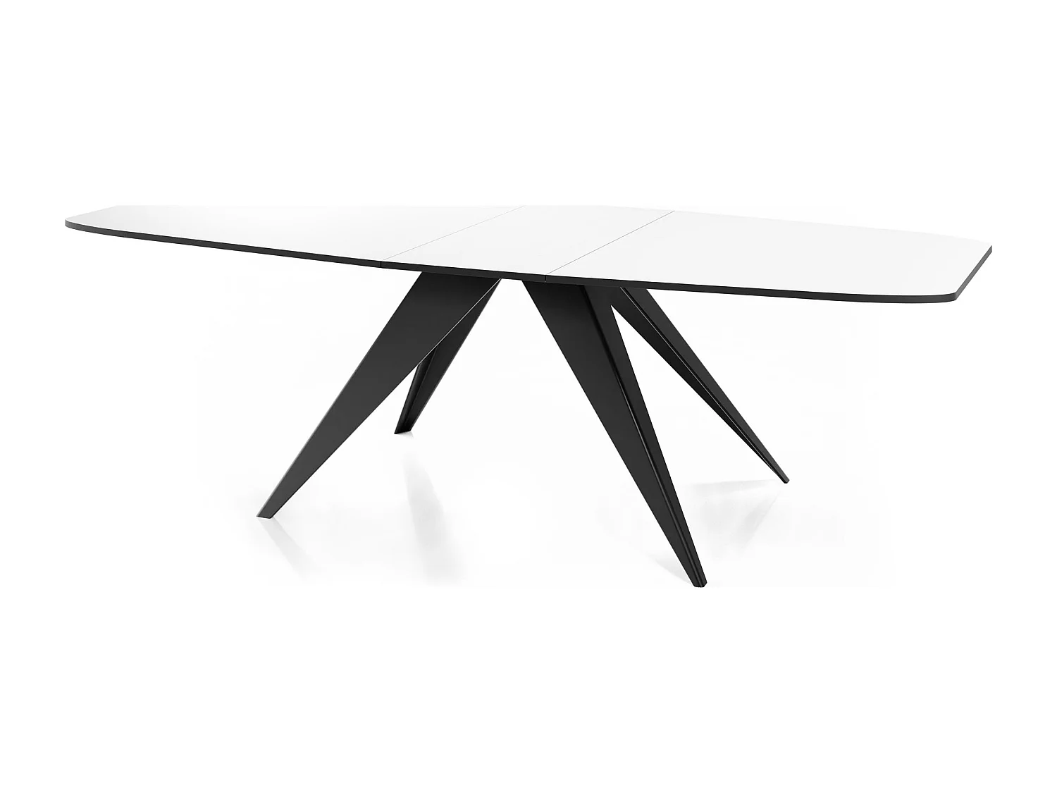 Ausziehbarer Esstisch im Loft-Stil - Industrieller Tisch mit Schwarzen Metallbeinen - Modernes Design für Wohnzimmer - 180 cm Ausziehbar auf 220 cm - Weiß