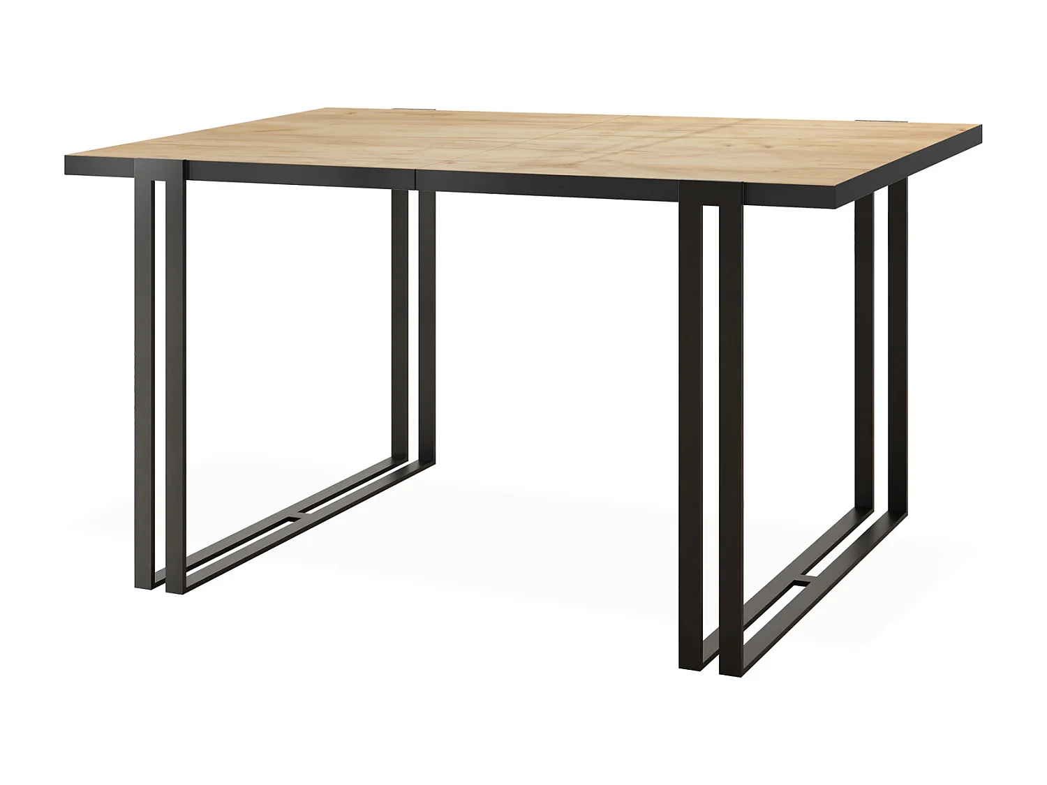 Table à Manger Extensible - Table Style Loft en Métal - Table Style Industriel Pour le Salon - Gain de Place - 140 / 240 cm - Chêne Craft - 140 x 80 cm