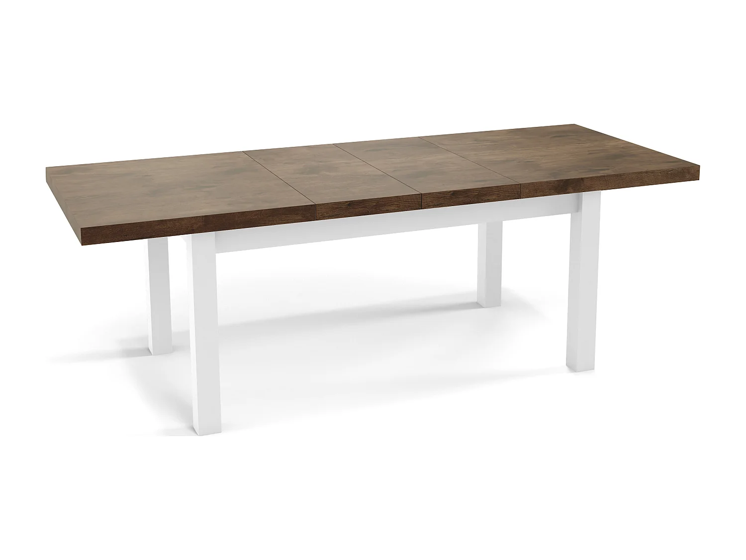 Moderner Rechteckiger Ausziehbarer Esstisch - Platzsparend - Weißen Holzbeine - 170 bis 250 cm - Hergestellt in EU - 170 x 90 cm - Lefkas Eiche