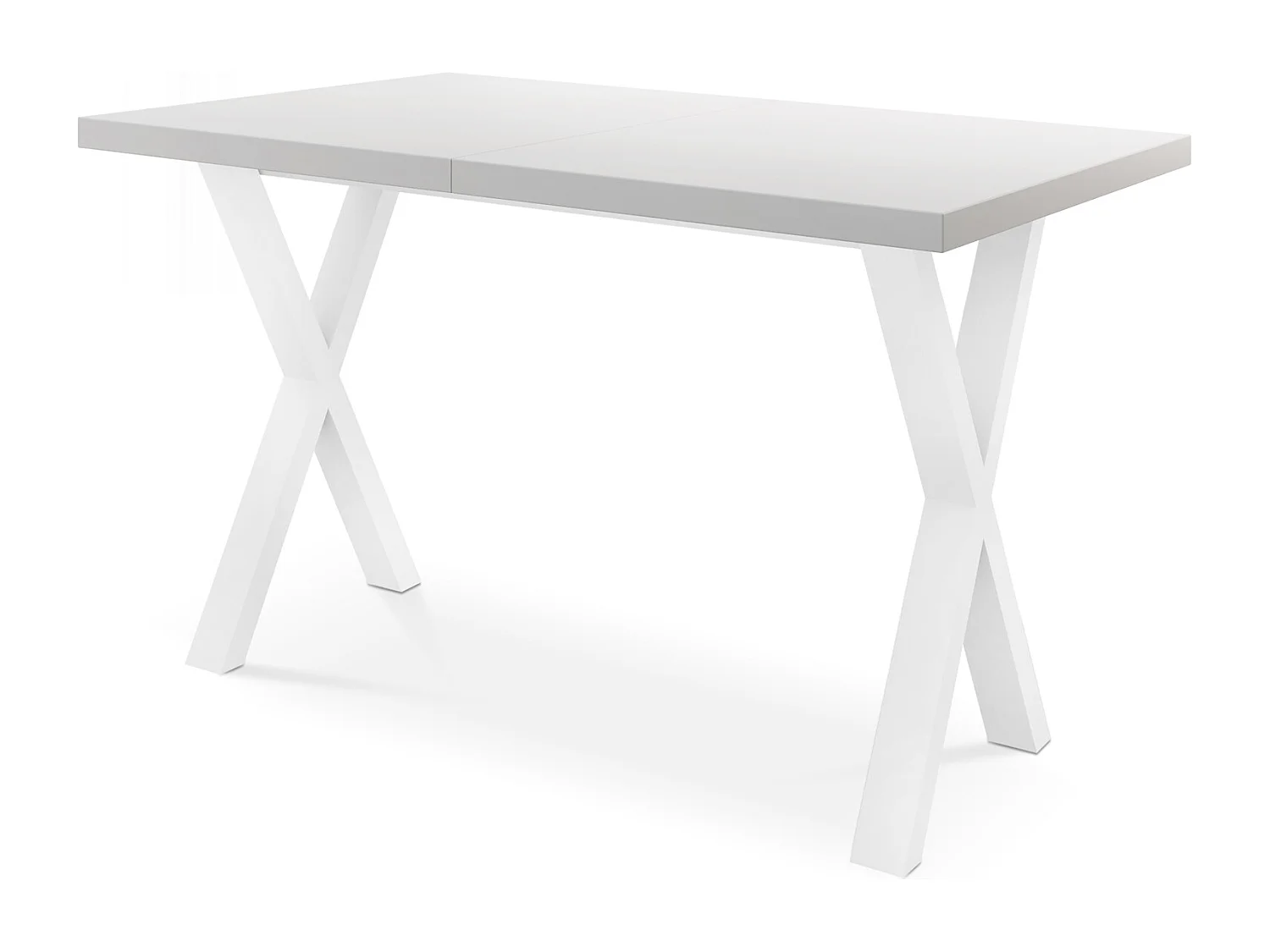 Rechteckiger Ausziehbarer Esstisch - Großer Modern-Stil Tisch mit Weißen Metallbeinen 120 140 160 cm bis 220 240 260 cm - Spacesaver - 160 x 90 cm - Weiß