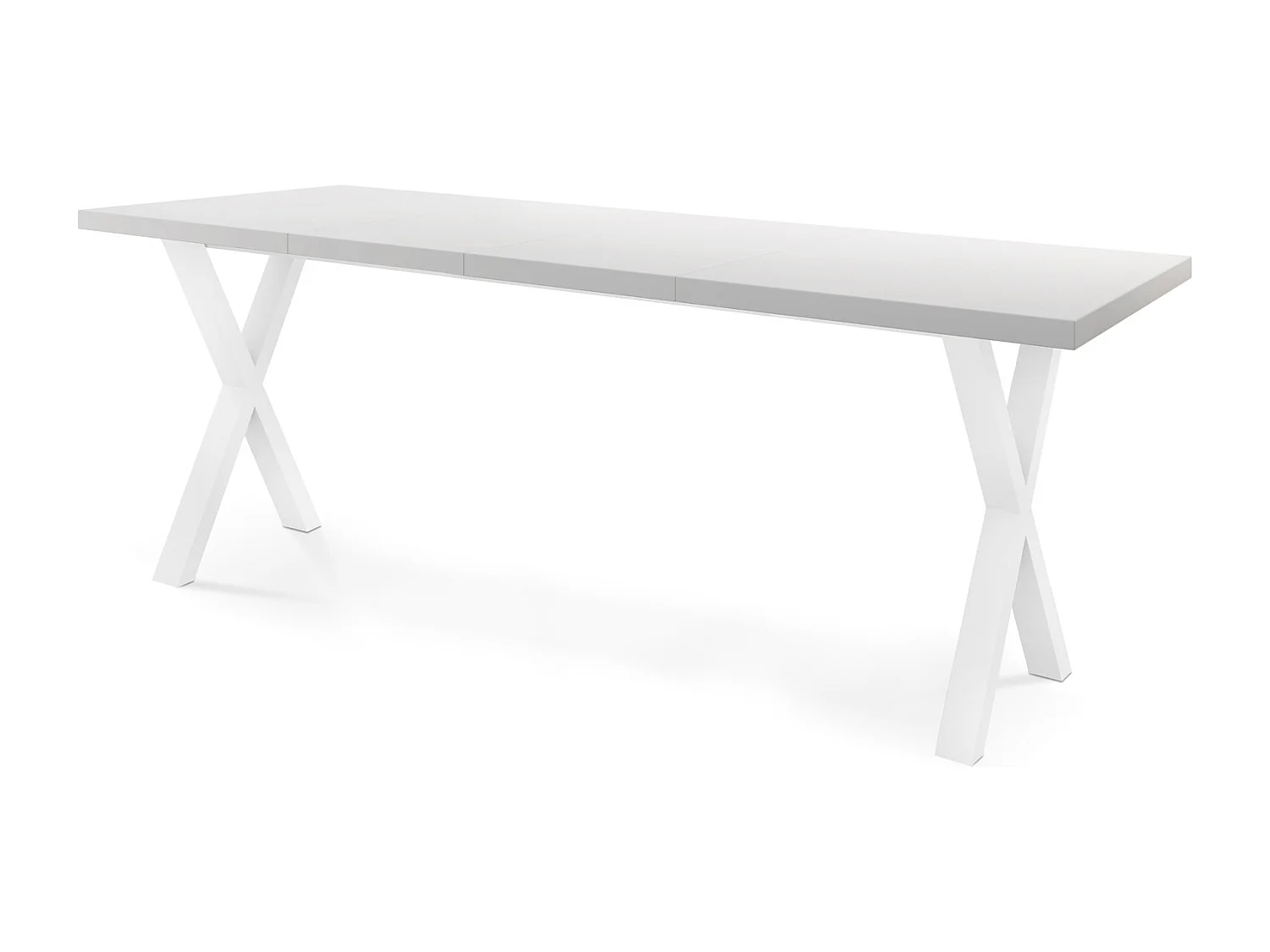 Rechteckiger Ausziehbarer Esstisch - Großer Modern-Stil Tisch mit Weißen Metallbeinen 120 140 160 cm bis 220 240 260 cm - Spacesaver - 160 x 90 cm - Weiß