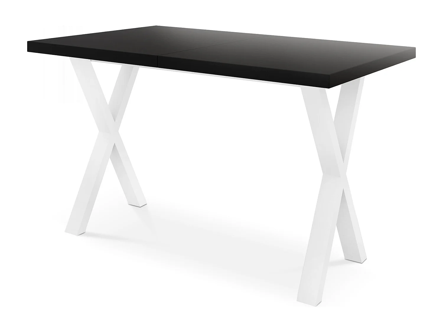 Rechteckiger Ausziehbarer Esstisch - Großer Modern-Stil Tisch mit Weißen Metallbeinen 120 140 160 cm bis 220 240 260 cm - Spacesaver - 160 x 90 cm - Schwarz