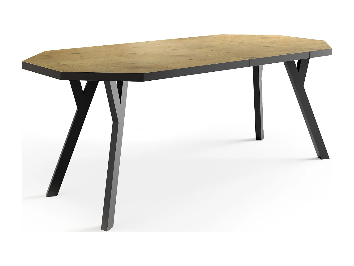 Moderner Runder Ausziehbarer Esstisch Desmond mit Schwarz Holzbeinen – Erweiterbar bis 200 cm Ideal für 4 bis 8 Personen Loft-Stil Tisch für Küche - Lancelot Eiche