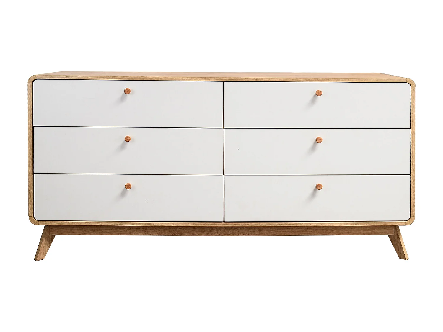 Cassie | Commode avec 3+3 tiroirs Chêne / Blanc