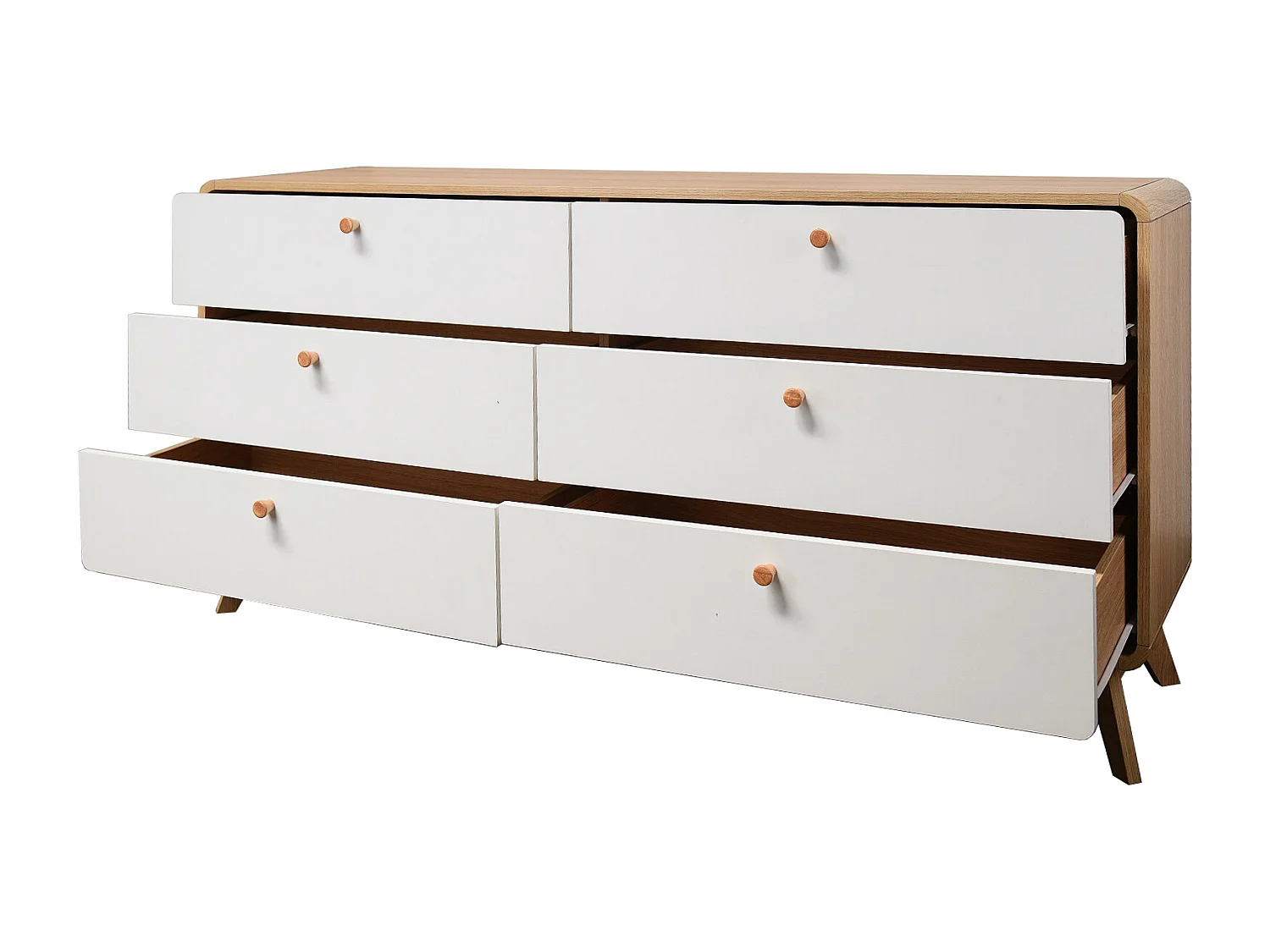 Cassie | Commode avec 3+3 tiroirs Chêne / Blanc