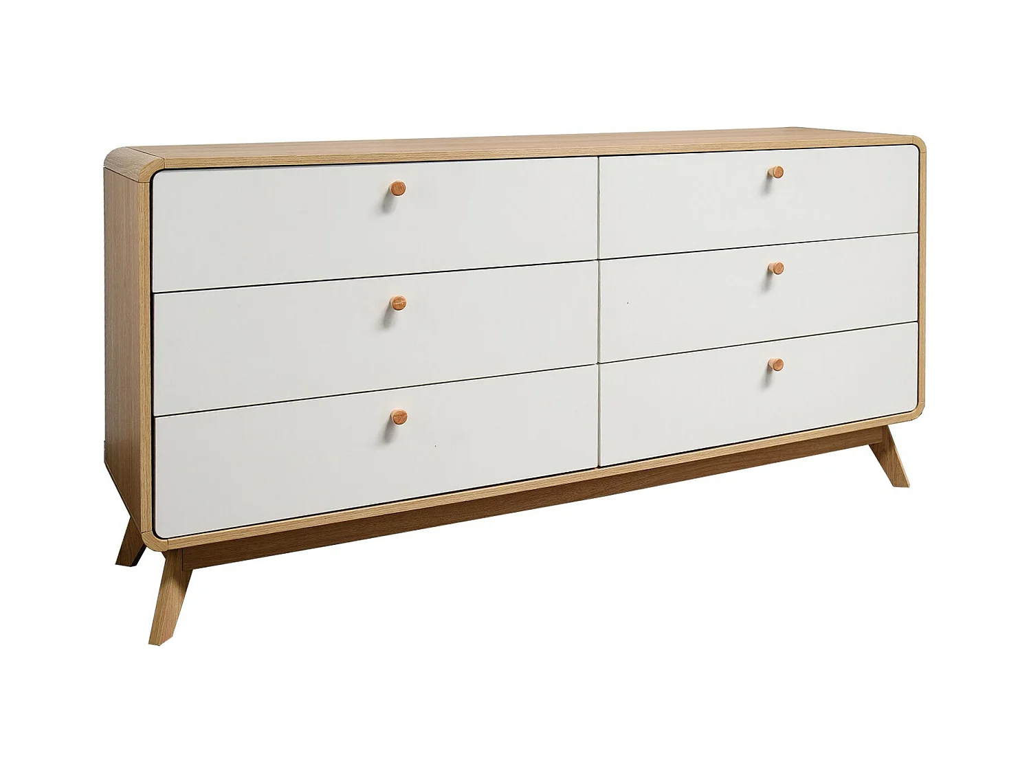 Cassie | Commode avec 3+3 tiroirs Chêne / Blanc