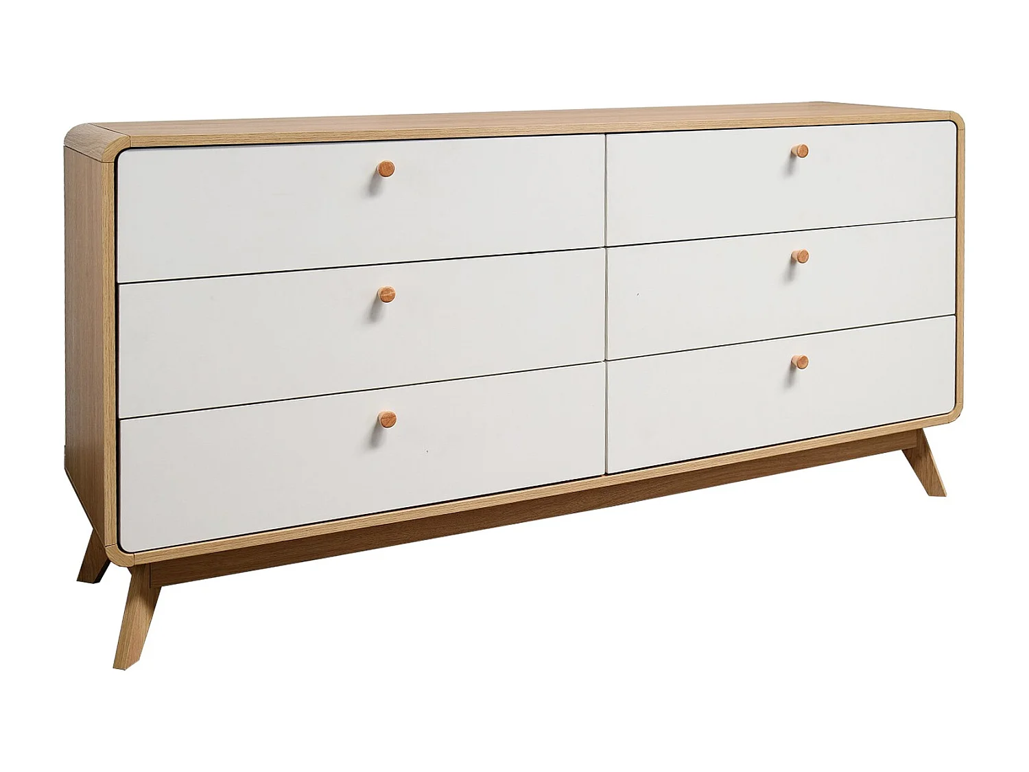 Cassie | Commode avec 3+3 tiroirs Chêne / Blanc