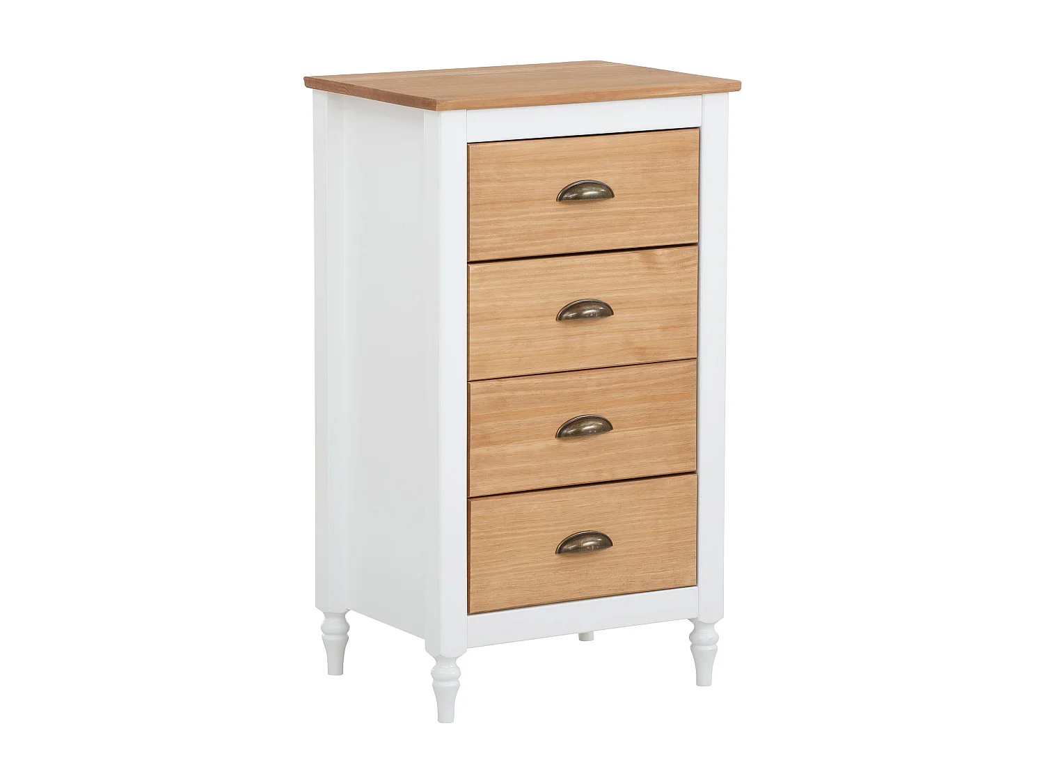 Cassettone con 4 cassetti in MDF bianco