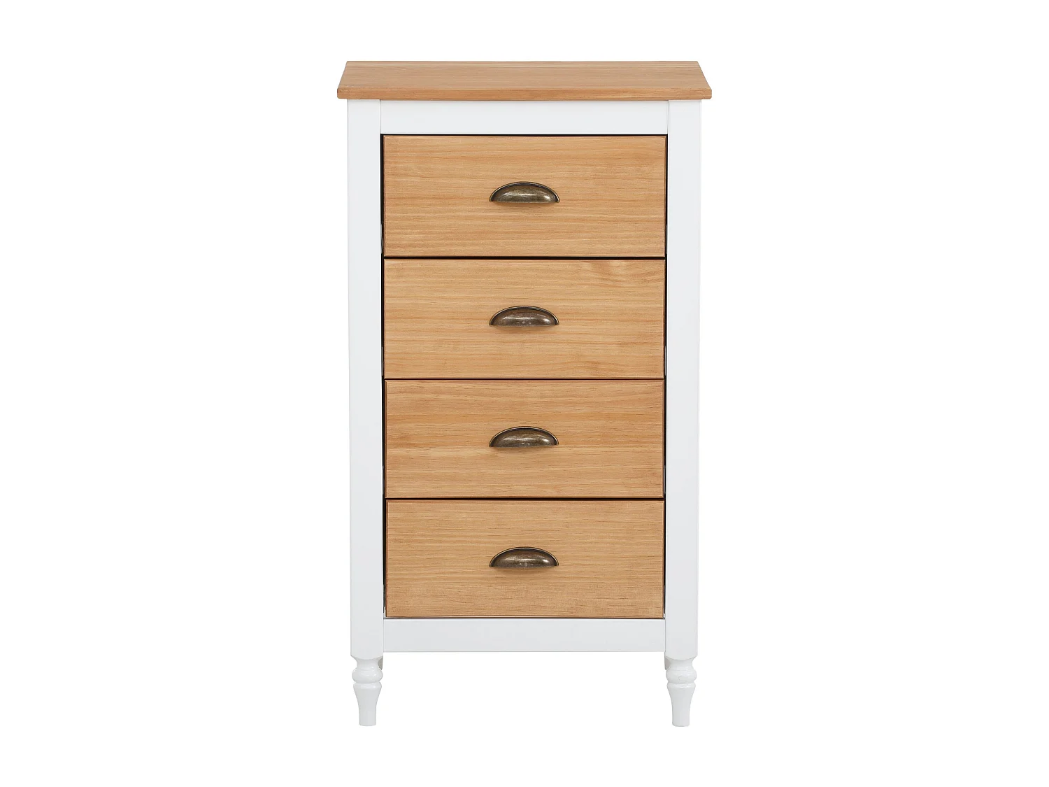 Cassettone con 4 cassetti in MDF bianco