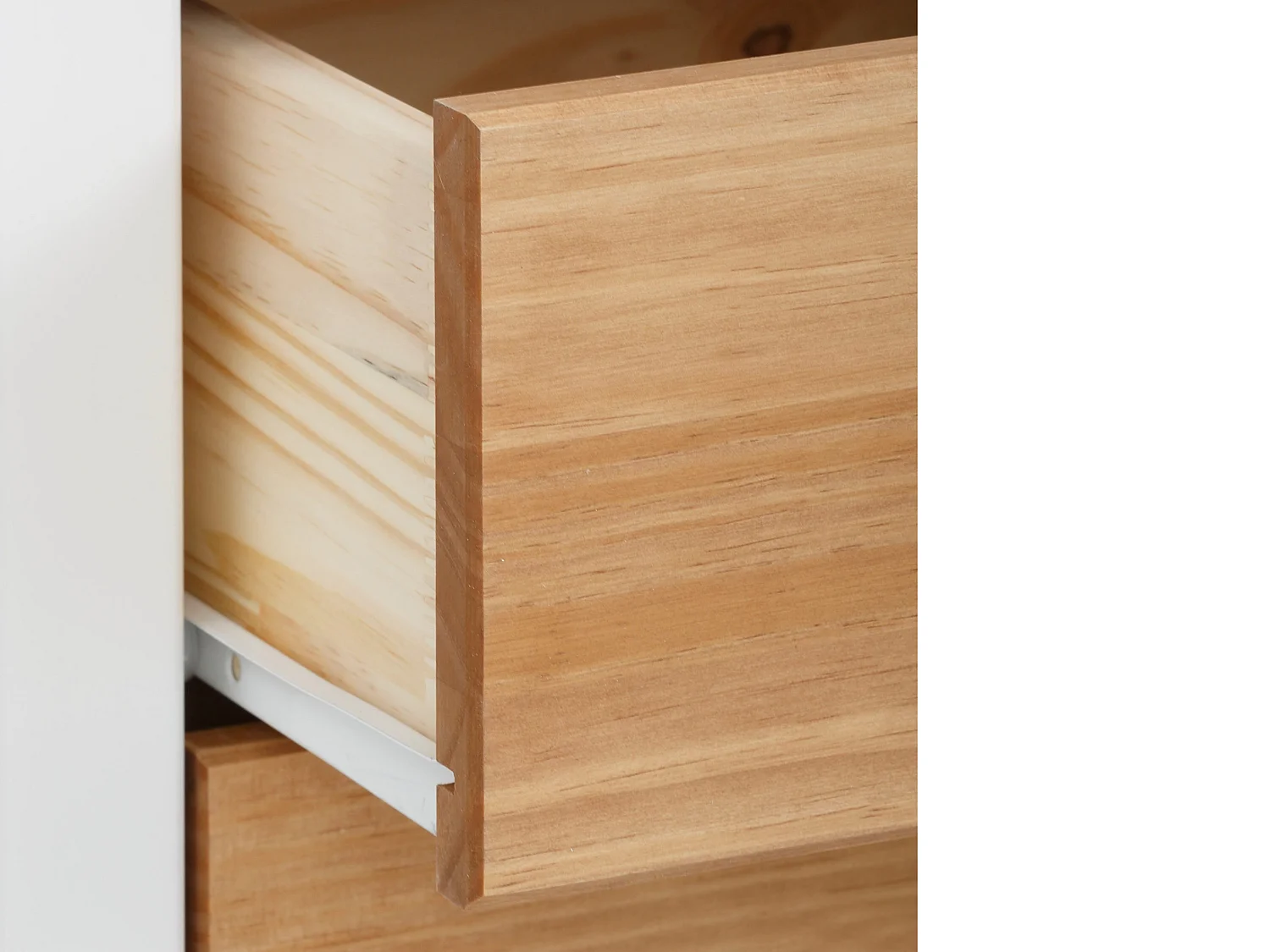 Cassettone con 4 cassetti in MDF bianco