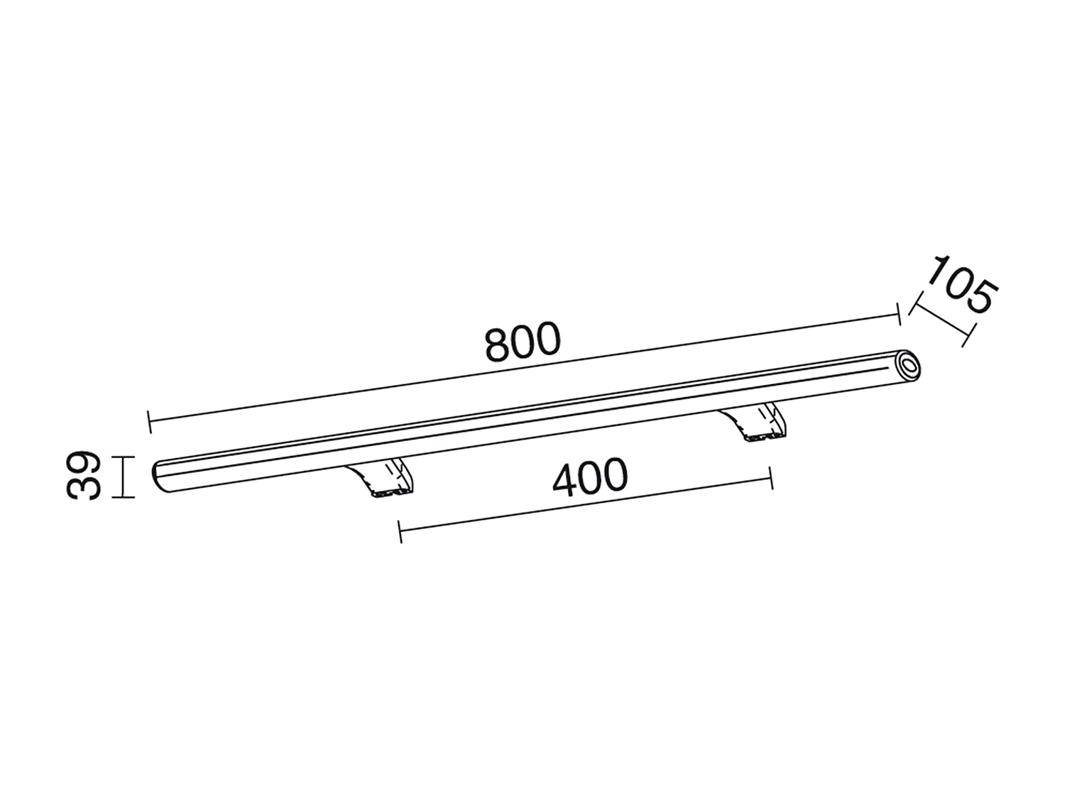 Kinkiet ?azienkowy DEW - d?. 80 cm - LED SMD 10W-1052 LM I 4K - 210° stopni - IP44 - poliw?glan - chrom