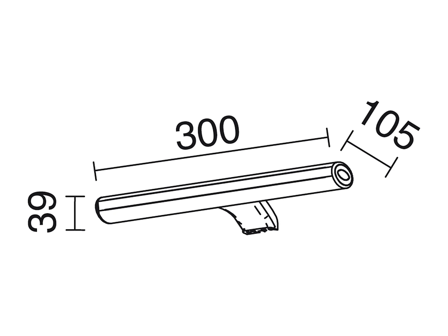 Aplique de casa de banho DEW - L.30 cm - LED SMD 10W-1052 LM E 4K - 210º graus - IP44 - policarbonato - cromado