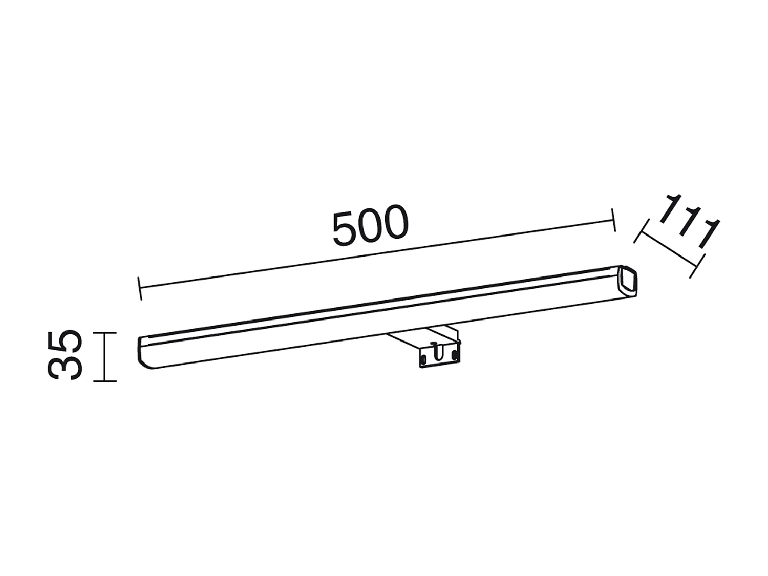 Kinkiet ?azienkowy LED - SLEET - d?. 50 cm - do u?ytku wewn?trznego - kolor chrom - poliw?glan - 8W - 4000K - IP44