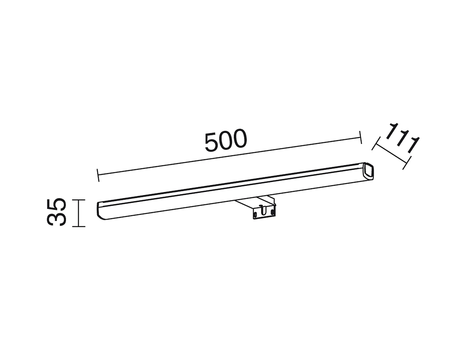 LED-Badezimmer-Wandleuchte – SLEET – L50 cm – Innenbereich – Chromfarbe – Polycarbonat – 8 W – 4000 K – IP44