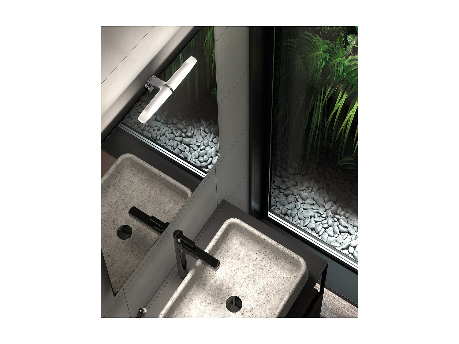 Applique classique ICY-salle de bain-L.23,3cm-led 6w-392lm et 4k-187º-polycarbonate-ip44-chrome