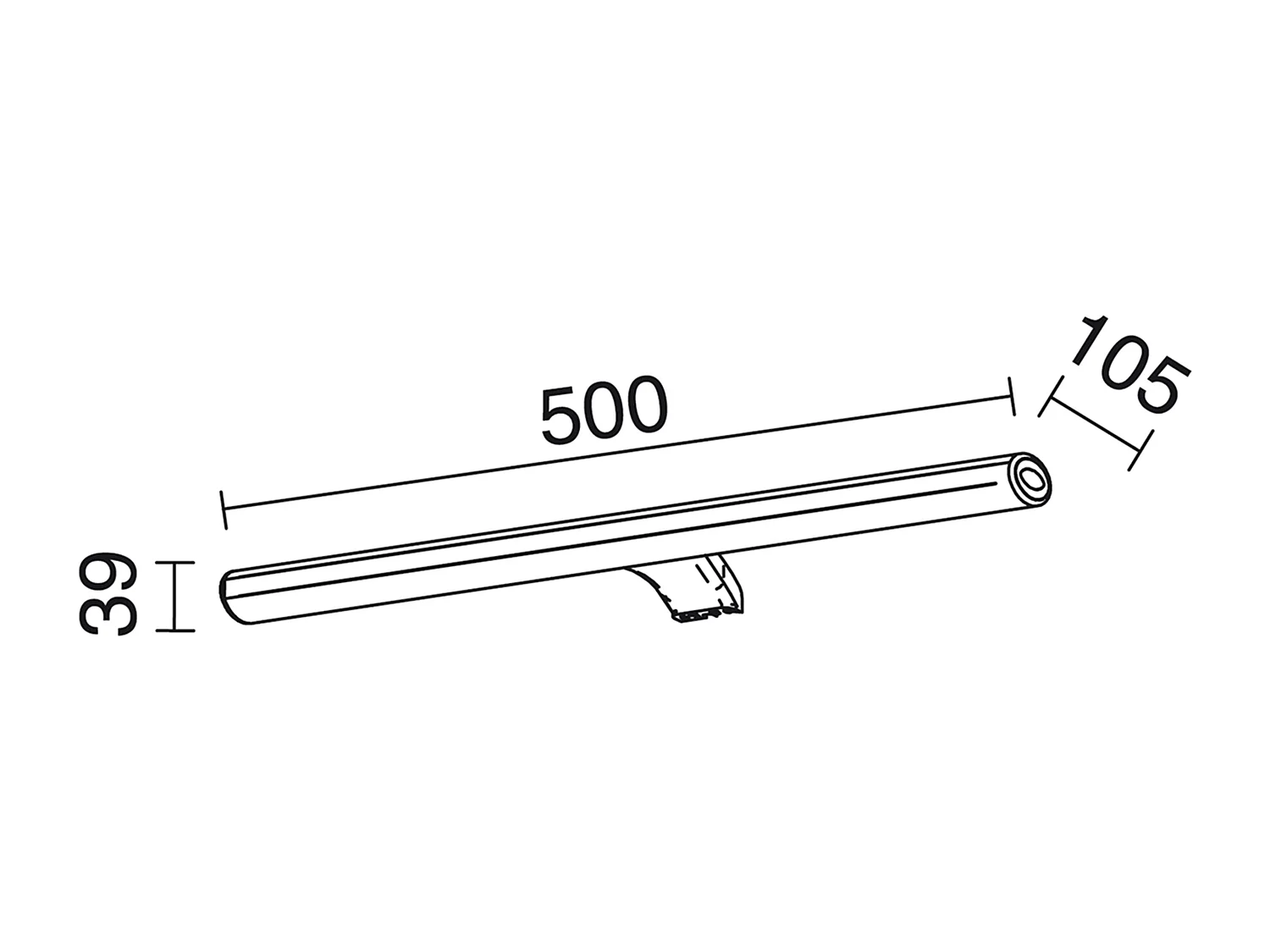 Applique salle de bain Dew-L.50 cm- led 10w-1052 LM Y 4k-210º-ip44-polycarbonate-chrome