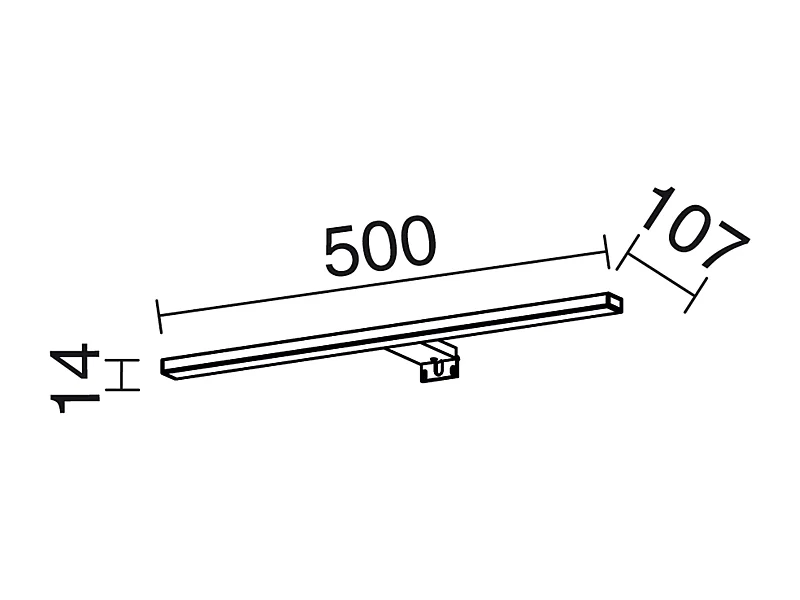 BLIZZARD moderne en veelzijdige badkamerwandlamp - L. 50 cm - LED SMD AC 8W - 568 lm en 4000K - polycarbonaat - 110º graden - IP44 - chroom