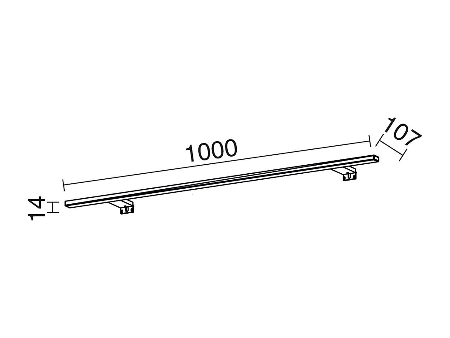 Applique salle de bain Blizzard-L.100cm-led ac 15w-1265lm,4k-policarb.-110º-ip44-chrome