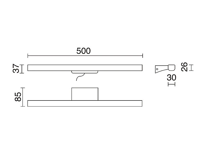 LED badkamer wandlamp - SLEET - L50 cm - binnengebruik - chroomkleur - polycarbonaat - 8W - K select - IP44