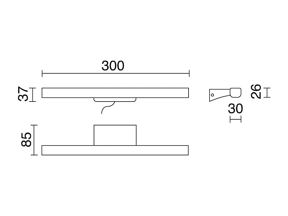 LED badkamer wandlamp - SLEET - L50 cm - binnengebruik - chroomkleur - polycarbonaat - 6W - K select - IP44