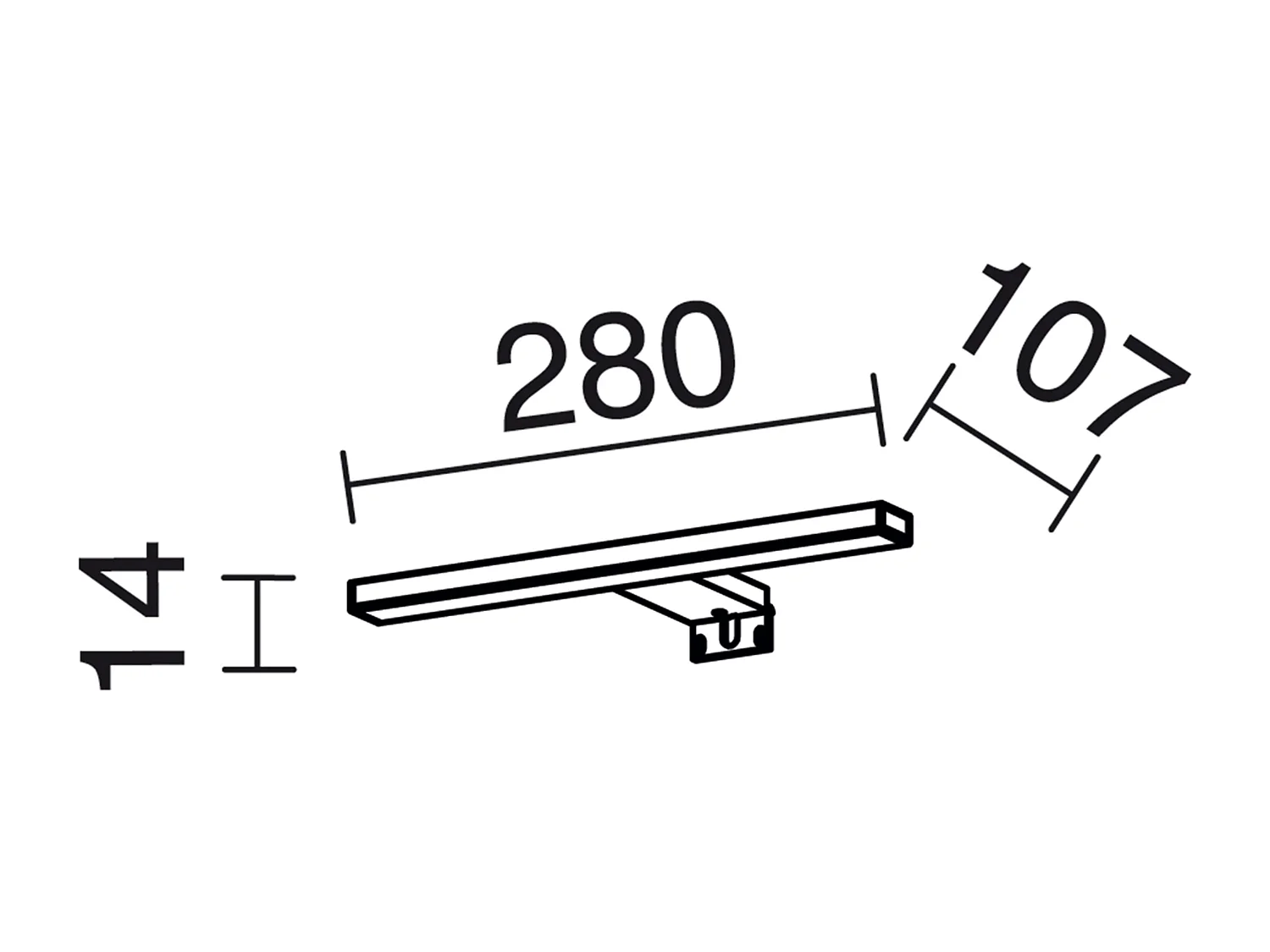 Aplique de baño de pared BLIZZARD estilo moderno y versátil - L. 28 cm - LED SMD AC 6W - 475 lm y 4000K - policarbonato - 110º grados - IP44 - cromo