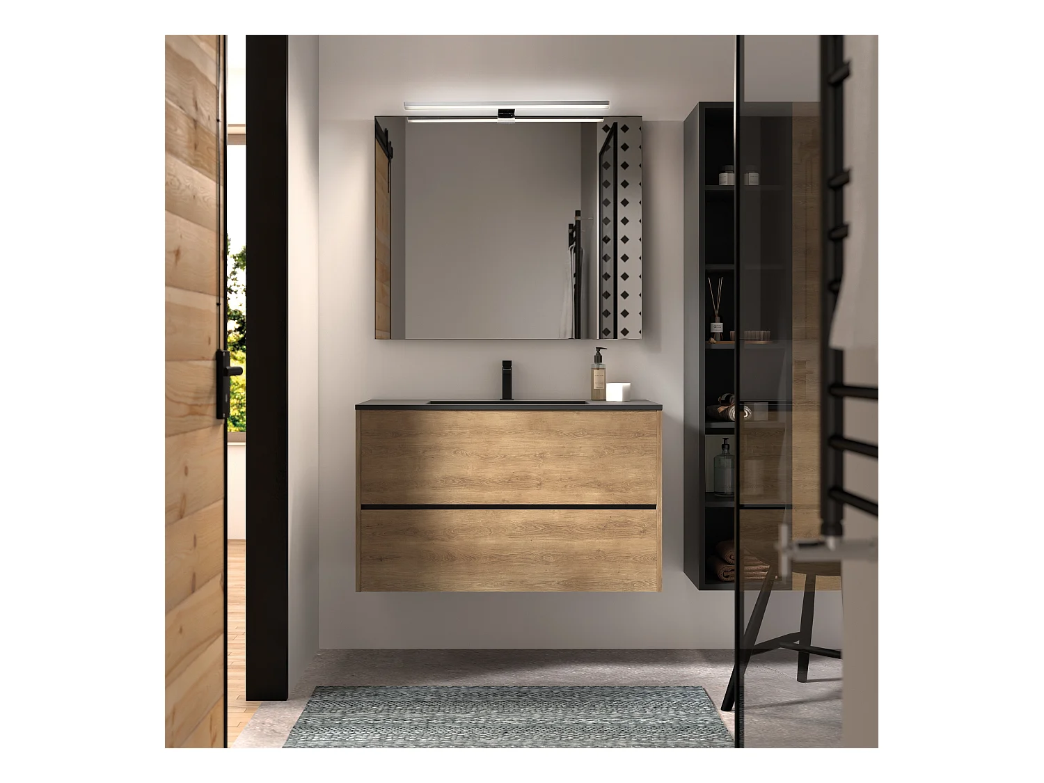 Applique da bagno Blizzard-l.28cm-led ac 6w-475lm,4k-policarbonato-110º-ip44-cromo