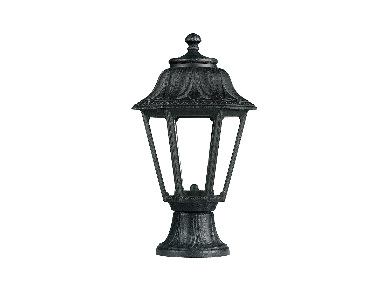 Balise extérieur style classique INDURA MINI 6-h.39 cm-e27 42W-résine-IP55-noire