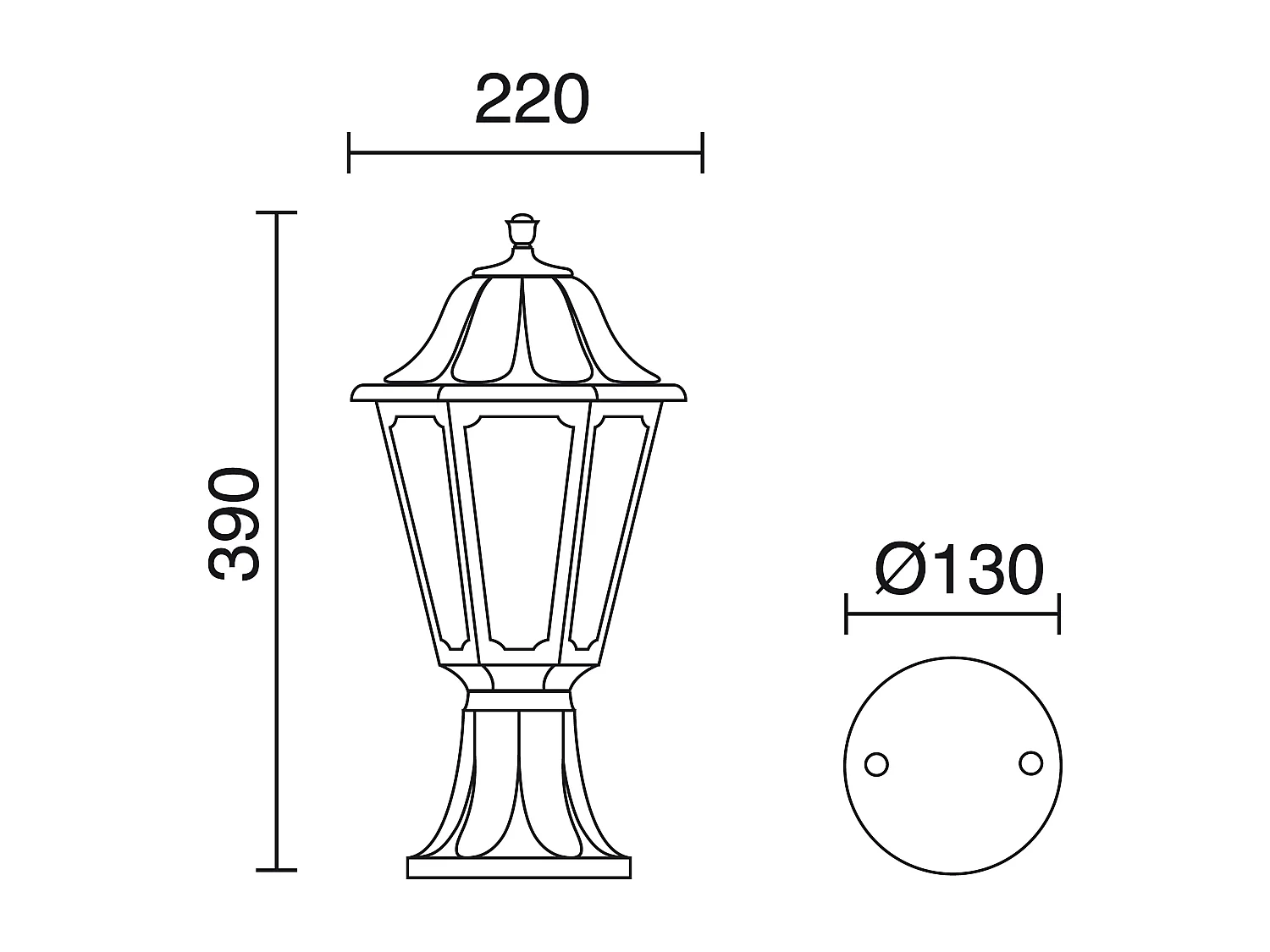 Lampa zewn?trzna INDURA MINI 6 w stylu klasycznym - wys. 39 cm - E27 42W - ?ywica - IP55 - czarny