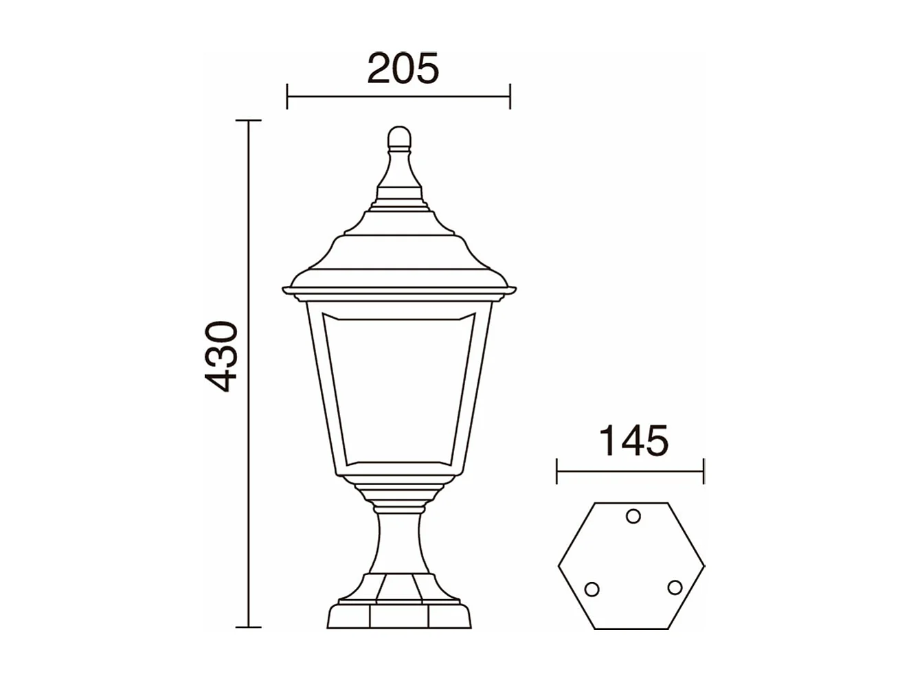CLIC CLAC 4 Außenleuchte im klassischen Stil – Höhe 43 cm x Breite 20,5 cm – E27 42 W – Polyamid – IP44 – Weiß