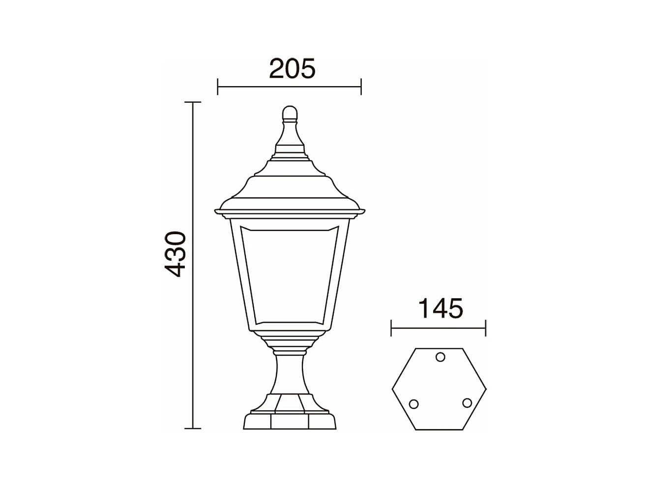 Balise extérieur style classique CLIC CLAC 4-Hauteur 43cm x largeur 20,5cm-e27 42W-polyamide-ip44-blanc