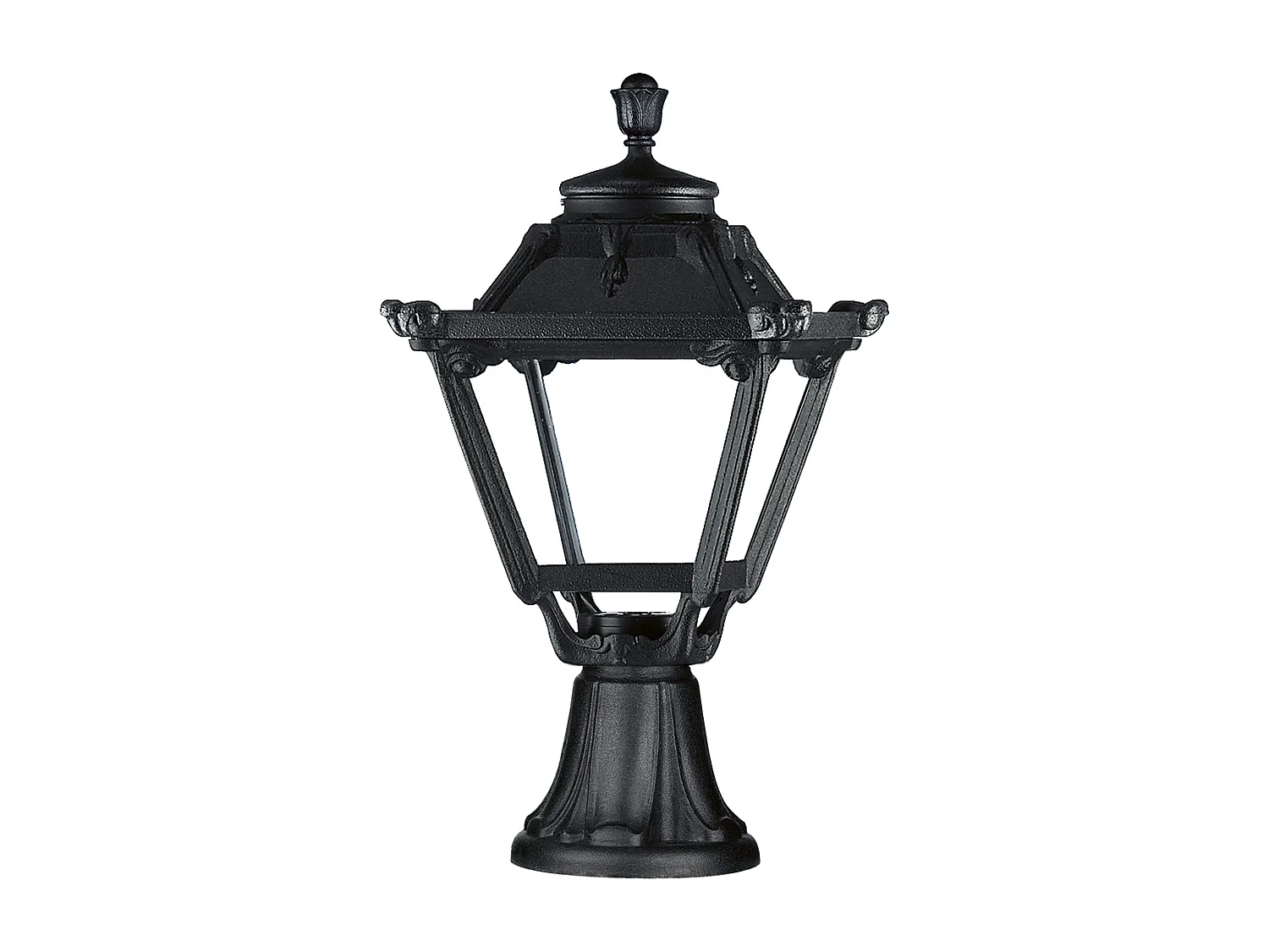 INDURA MINI 4 klassieke stijl buitenbaken - Hoogte 48 cm - E27 42W - hars - IP55 - zwart