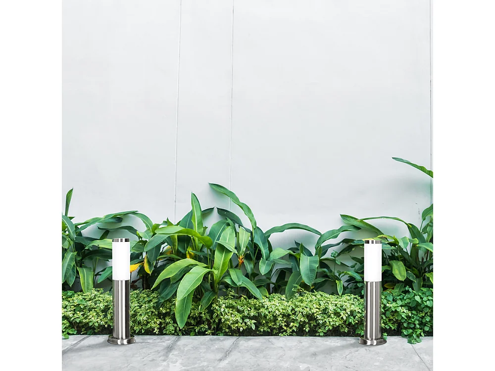 Baliza exterior ABREGO  estilo clásico - Alt. 45 cm - E27 11W - INOX AISI 316 - IP44 -inox