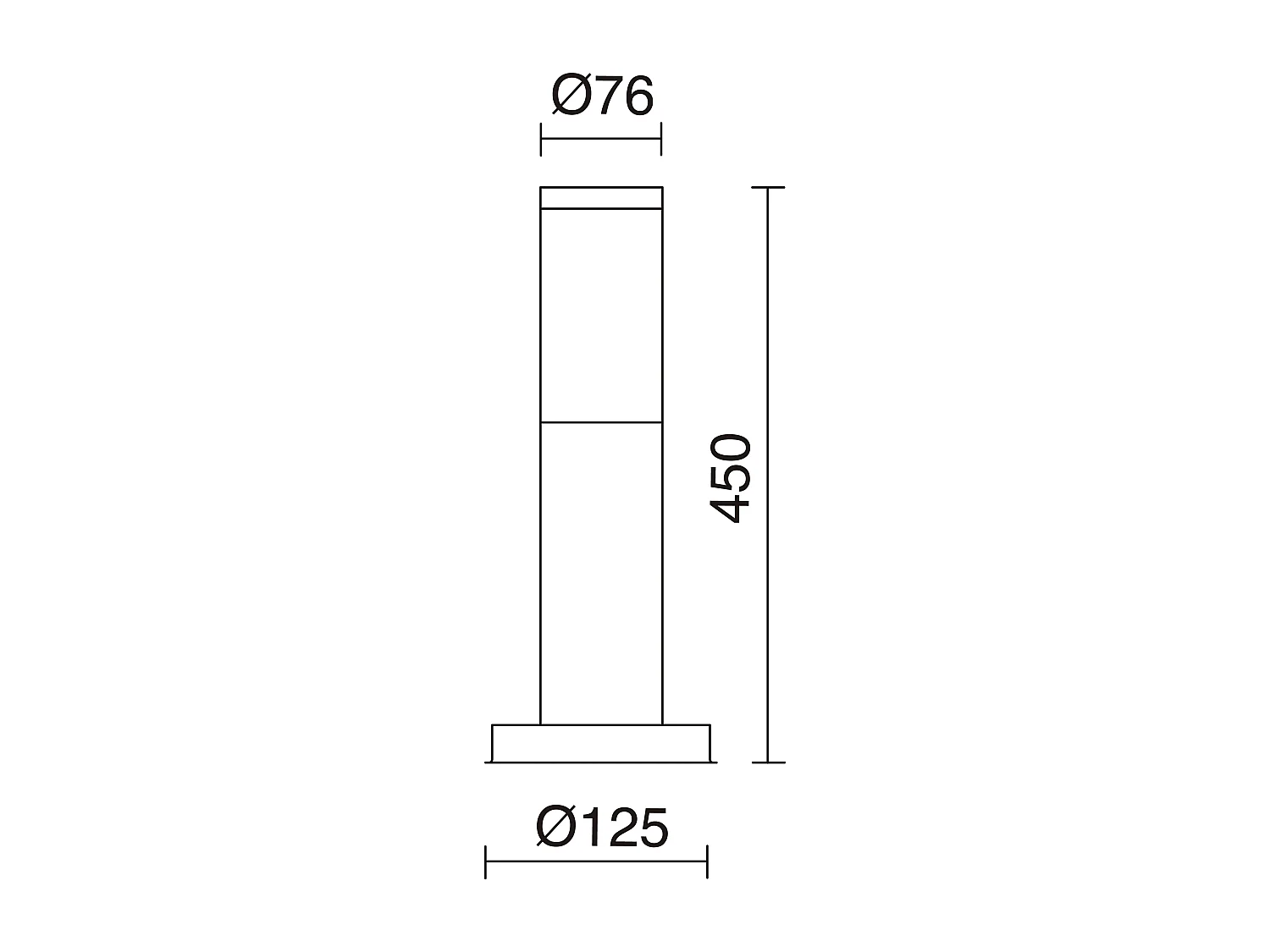 Balise exterieur classic Abrego-h 45 cm-e27 11w-acier inoxydable AISI 316-ip44-acier inoxydable