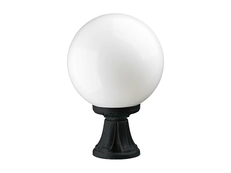 Farol exterior INDURA GLOBO estilo clássico - A. 45 cm x P. ø30 cm - E27 70W - esfera opala - resina - IP55 - preto