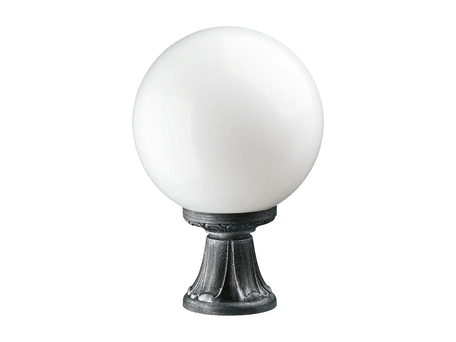 Farol exterior INDURA GLOBO estilo clássico - A. 45 cm x P. ø30 cm - E27 70W - esfera opala - resina - IP55 - preto