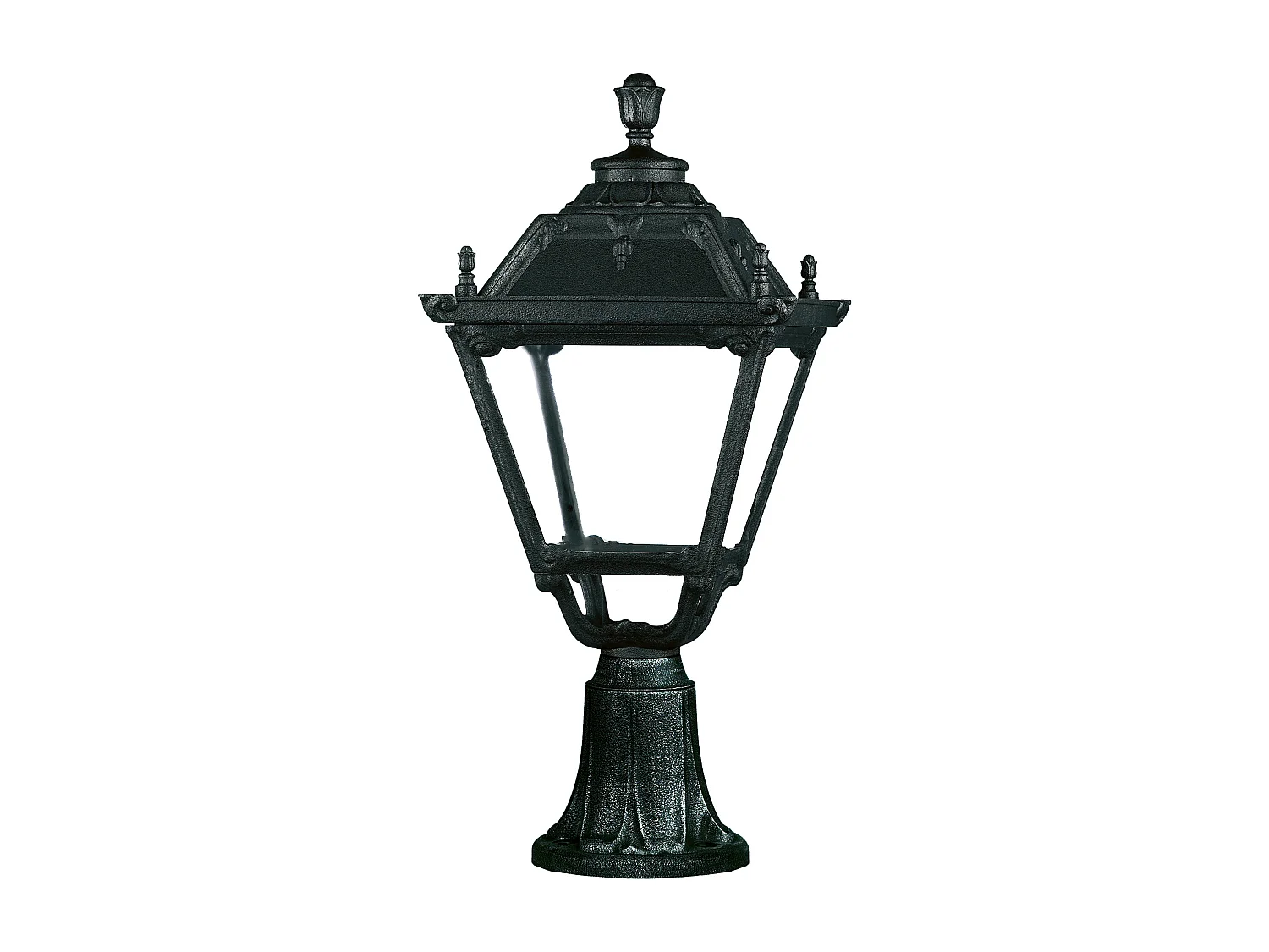Faro da esterno classico indura medium 4-h.71 cm-e27 42w-resina-ip55-nero