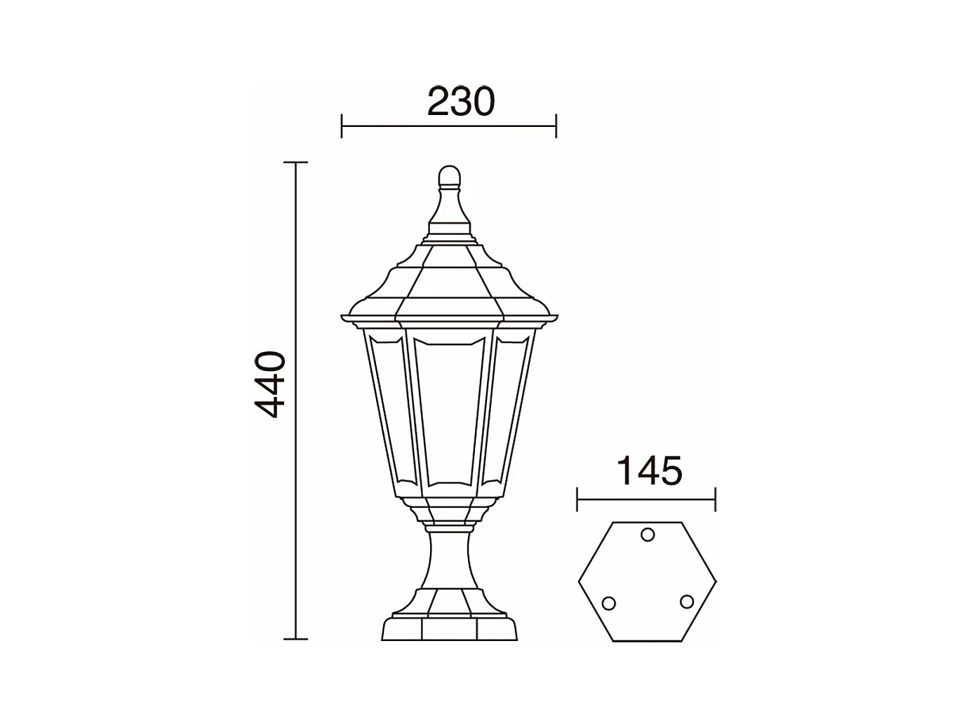 Lampeggiante da esterno classico Clic Clac 6-h.44 cm-e27 42w-poliammide-ip44-bianco