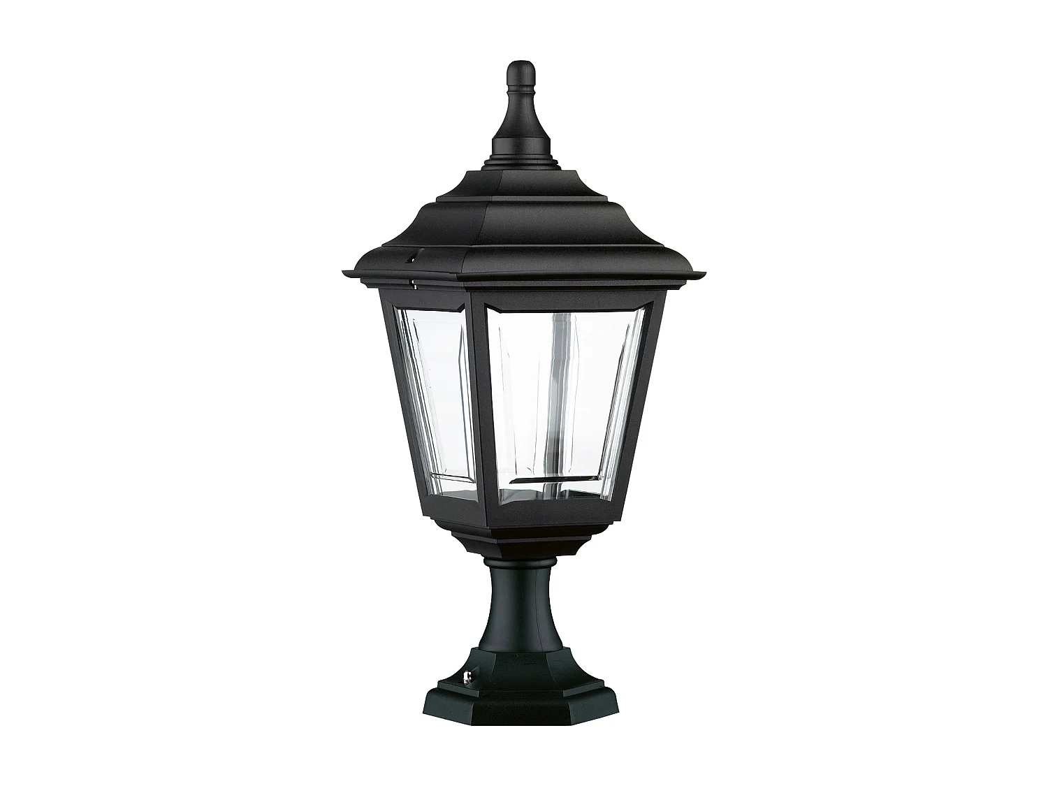 Balise extérieur style classique CLIC CLAC 4-Hauteur 43cm x largeur 20,5 cm-e27 42W-polyamide-ip44-noir