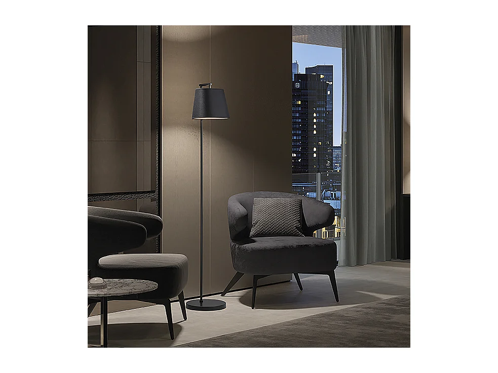 Moderne Nemo vloerlamp -h.140cm x d.ø25cm-synthetisch-staal-ip20-e27 40w-zwart,wit